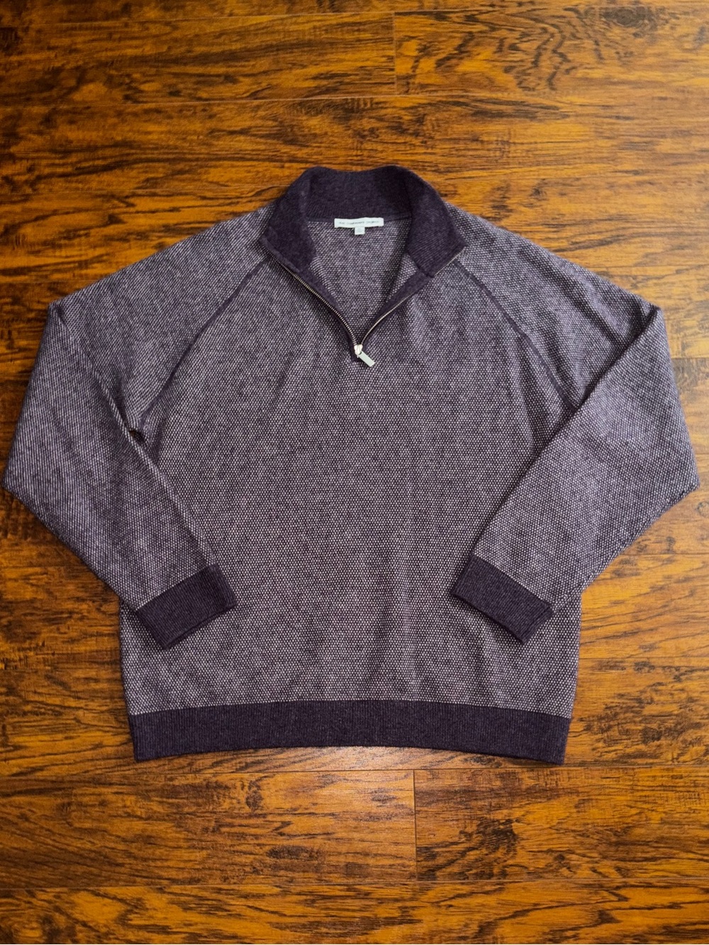 The Cashmere Project Sweater 100% Cashmere Quarter-Zip Purple Heather Pullover